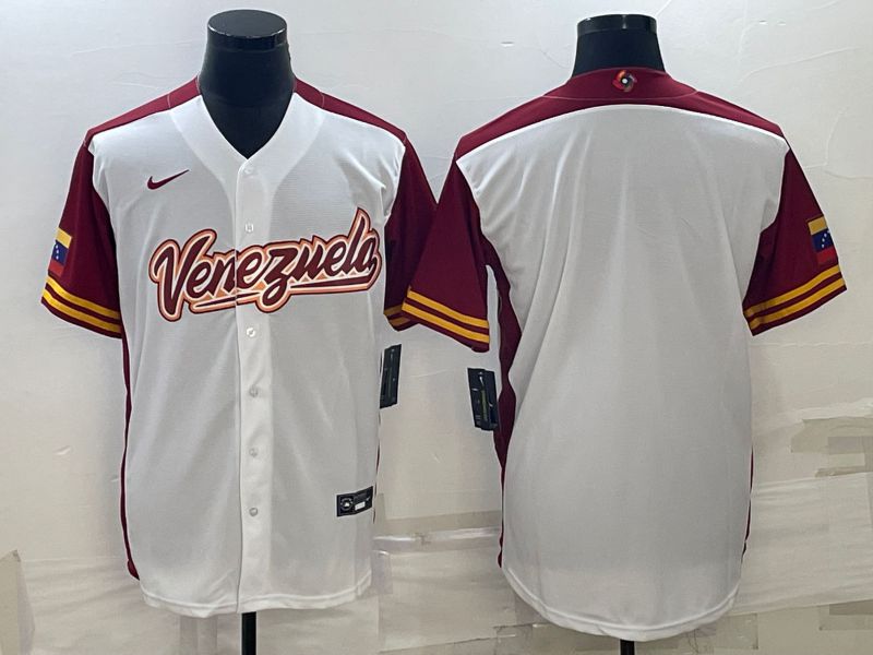 Men 2023 World Cub Venezuela Blank White Nike MLB Jersey4